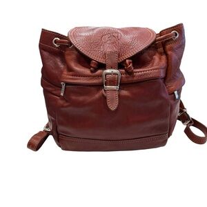 Sergio’s Collection Women’s Brown Leather Back Pack Handcrafted EUC